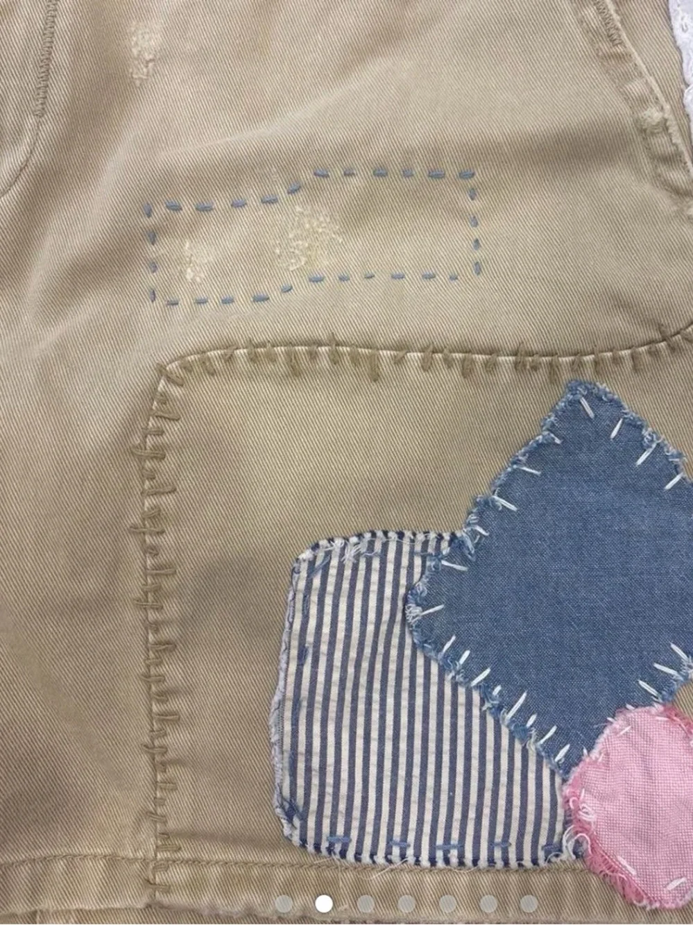 Girls size 16 Ralph Lauren vintage patchwork khaki miniskirt- rare find